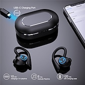 お買い得  ワイヤレスヘッドホン-TWS ワイヤレス イヤフォン Bluetooth 対応 5.1 ヘッドフォン IPX7 防水 イヤフォン LED ディスプレイ HD ステレオ マイク Xiaomi iPhone 用