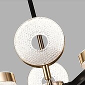 abordables Diseño de círculo-luz colgante led regulable diseño sputnik formas geométricas ajustables montaje empotrado luces de techo 6 luces 30 &quot;candelabros colgantes para sala comedor cocina 220-240v