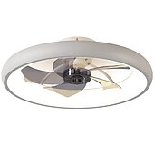 cheap Ceiling Fan Lights-Ceiling Fans with Lights Flush Mount Low Profile Indoor Ceiling Fan,21&quot; Dimmable Bladeless Ceiling Fans with Remote Control,Smart 3 Colors 6 Speeds Reversible