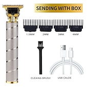 cheap Hair Removal-Hair Clippers for Men oupool Professional Cordless Hair Trimmer - Electric T-Blade Beard Trimmer Shaver Edgers Zero Gapped Mens Grooming Kit Rechargeable LCD Hair Cutting Kit - Gifts for Men(Gold)