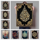 cheap Words &amp; Quotes Prints-Home Decor Islamic Canvas Arabic Paintings Calligraphy Pictures Wall Art Religious Printed Poster No Frame Artwork Living Room
