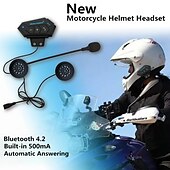 preiswerte Motorradhelm-Kopfhörer-Motorrad Bluetooth 5.0 Helm-Gegensprechanlage drahtloses Freisprech-Telefonanruf-Kit Stereo-Anti-Interferenz-Interphone-Musik-Player