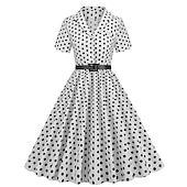 abordables Robes-50 s a-ligne robe rétro vintage 1950 s robe de cocktail vêtements de tous les jours robe costume de soirée robe évasée costume de femme vintage cosplay robe de soirée/de soirée