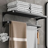 cheap Towel Bars-Black Bathroom Towel Rack Black Bathroom Storage Rack Toilet Bathroom Hardware Pendant Set Non Perforated Towel Rack