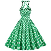 preiswerte Kleider-50er A-Linienkleid Retro Vintage 1950er Cocktailkleid Alltagskleid Partykostüm Schlagkleid Damenkostüm Vintage Cosplay Party / Abendkleid