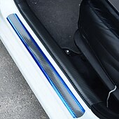 cheap Decoration Strips-3Pcs Car Threshold Anti-stepping/Scratching Door Decor Bump Sticker Blue 1 Meter