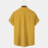 billiga Musik och gitarrer-Herr Styrelseledamöter Randig Musik Skjorta Knapp upp skjorta Kortärmad Mode Streetwear Designer Dagligen Utekväll Helgen Sommar Vår Nedvikt Mönster Gul Marinblå Orange