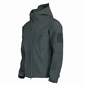 abordables Chaquetas y abrigos de hombre-operaciones especiales de los hombres chaqueta táctica militar de caparazón suave abrigo de caza con capucha abrigo de lana con capucha al aire libre térmico cálido impermeable a prueba de viento forrado con vellón ligero gabardina de invierno superior pe