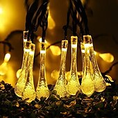billiga Solsträngljus-led solsnöreljus 5m 20leds vattendroppe bubbelboll solljus utomhus vattentät landskap trädgårdsfestival dekoration lykta träd uteplatsljus
