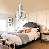cheap Island Lights-LED Modern Mini Pendant Light Ring Design Hanging Suspension Lighting Nordic Modern 10W 800Lm Light Aluminium Chrome Finishing for Dining Living Room Kichten Lamp