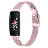 baratos Pulseiras de relógio Fitbit-Pulseira de Smartwatch Compatível com Fitbit Inspire 3 Inspire 2 / Inspire HR / Inspire Aço Inoxidável Relógio inteligente Alça Ajustável Com Transparência Mulheres Homens Pulseira Estilo Milanês