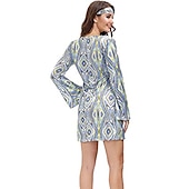 cheap Dresses-Hippie Retro Vintage Hippie 1970s Disco Dress Headpiece Women&#039;s Costume Vintage Cosplay Party &amp; Evening Dress Masquerade