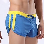 billiga badbyxor och surfshorts-Herr Boardshorts Badshorts Elastisk midja Lappverk Snabb tork Kort Dagligen Gym Badning Elegant och modernt Ledig / Sportig Svart Blå Microelastisk