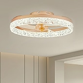 economico Ventilatore da soffitto con luci-ventilatori a soffitto a led con luci lampadari di cristallo dimmerabili con telecomando 20 &quot;lampada da soffitto a incasso lampadario in metallo camera da letto soggiorno