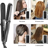 abordables Lisseurs à cheveux-Fer à sertir fer à sertir fer à lisser plat plaque céramique tourmaline température réglable pour tous les types de cheveux