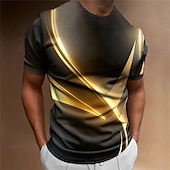 billige T-skjorter med 3D-trykk til herrer-Herre Grafisk Fargeblokk T skjorte Kortermet T skjorte 3D-utskrift Crew-hals Skjorte Årgang Mote Designer utendørs Daglig Sport Gul Blå Lilla Vår sommer Klær S M L XL 2XL 3XL