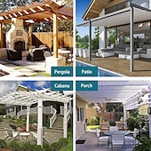 economico Tende impermeabili-privacy per tende da esterno impermeabili, tende da fattoria scorrevoli per tende da patio, tende per pergole passacavi per gazebo, balcone, veranda, feste, hotel, 1 pannello