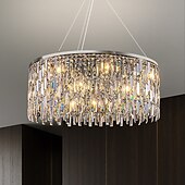 preiswerte Kronleuchter-Licht Luxus Wohnzimmer Kronleuchter neue moderne einfache runde Licht Luxus Kristalllampe Designer Wohnatmosphäre Restaurant Kronleuchter