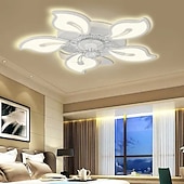 preiswerte Deckenventilator-Leuchten-LED-Deckenventilatoren dimmbar mit Fernbedienung Contral Blumendesign 20 &quot;/ 39&quot; 5/9-Köpfe Unterputz-Deckenleuchte Acryl-Lampenschirm-Kronleuchter Schlafzimmer Wohnzimmer
