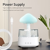 cheap Smart Lights-MushroomLED Smart Light Clouds Rain Humidifier Aromatherapy Colorful Lights Usb Connection Meditation Oil Zen Diffuser Night Light