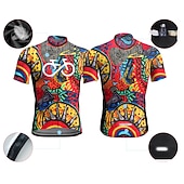 economico Maglie da uomo-Per uomo Maglia da Ciclismo Grafico Boho Manica Corta Bicicletta Maglia Top con 3 tasche posteriori Mountain Bike MTB Ciclismo su strada Asciugatura Rapida Strisce Riflettenti Tasca Posteriore