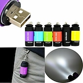 cheap Tactical Flashlights-1PC Waterproof Mini Keychain Pocket Torch USB Rechargeable LED Flashlight Lamp Outdoor Sports Interior Design