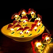 economico Striscie luci a batteria-Decorazione A Fungo Cottagecore Per La Camera Da Letto Con Luci A Forma Di Fungo Alimentate A Batteria Lampadario A Fungo Per Camera Da Letto Dormitorio Festa Di Natale Matrimonio Patio Decorazione