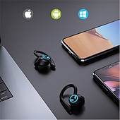 お買い得  ワイヤレスヘッドホン-TWS ワイヤレス イヤフォン Bluetooth 対応 5.1 ヘッドフォン IPX7 防水 イヤフォン LED ディスプレイ HD ステレオ マイク Xiaomi iPhone 用