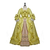 abordables Robes-Rétro Vintage Rococo Victoriens Renaissance Princesse Epoque Coloniale Robe de bal Femme Costume Vintage Cosplay Utilisation Soirée Halloween Manches 3/4 Maxi Princesse Grande Taille Robe Halloween