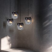 economico Luci Isola cucina-Lampadari A Sospensione A Led Per Cucina In Vetro Lampadari Moderni Per Ingresso Da Fattoria Lampadari A Sospensione A Soffitto Lampadari A Soffitto Su Tavolo Grigio Fumo Bianco Neutro