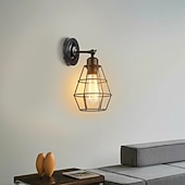 billiga Vägglampor för inomhusbelysning-led vägglampa plug-in trådbur vägglampa industriell vägglampa med sladd rustik vägglampa på/av-brytare retro vägglampa för sänggavel sovrum