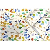 cheap Wallpaper-Cool Wallpapers Wallpaper Aesthetic Wall Mural Floral Peel and Stick Wallpaper Colorful Forest Beige/Orange/Blue Removable Contactpaper for Nursery Decorations 17.7in x 118in