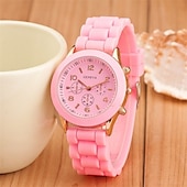 abordables Relojes de Cuarzo-Reloj de cuarzo de moda para mujer, reloj minimalista de tendencia para estudiantes, relojes de silicona de gelatina, regalos para niñas, reloj femenino