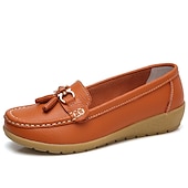 billige Flate sko til kvinner-Dame Flate sko Slip-Ons Store størrelser Klassiske Loafers Myke sko Arbeid Daglig Vandring Helfarge Sommer Flat hæl Kvadratisk Tå Fritid minimalisme Fuskelær PU Tøfler Lyseblå Vin Svart
