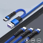 billige Mobiltelefonkabler-MOMAX Apple MFi-sertifisert Multiladekabel USB A til Type C / Micro / IP 3 A Hurtiglading Nylon flettet Holdbar 3 i 1 Til MacBook iPad Samsung Tilbehør til mobiltelefon