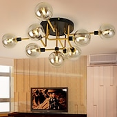 olcso Mennyezeti lámpák-led mennyezeti lámpák globe design 9 fényes 33&quot; csillárok függő könnyű fém üveg modern stílusú nappali hálószoba étkező 85-265 V izzó nem tartozék