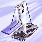 رخيصةأون جرابات آيفون-حافظة هاتف لجهاز iPhone 15 Pro Max Plus iPhone 14 13 12 11 Pro Max Plus واقي عدسة كاميرا مزدوج الجانب بجذب مغناطيسي زجاج مقسى بلون ثابت