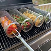 economico Cucina da campeggio-cestello per griglia rotante - griglia per griglia per barbecue in acciaio inossidabile sus304 - griglia per griglia per barbecue rotonda all&#039;aperto - pentole per picnic da campeggio