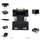 preiswerte Kabel-HDMI-Buchse auf VGA-Stecker-Konverter mit Audioadapter unterstützt 1080p-Signalausgabe