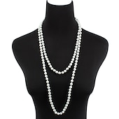 halpa Lisävarusteet ja enemmän-tekohelmikaulakoru pitkät helmikaulakorut 1920-luvun asusteet naisille mölyäville 20-luvun flapper vintage-bileet
