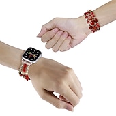 economico Cinturini per Apple Watch-Braccialetto di gioielli Compatibile con Cinturino dell&#039;Apple Watch 38mm 40mm 41mm 42mm 44mm 45mm 49mm Da donna Con perline Due toni Perline Cinturino di ricambio per iwatch Series Ultra 8 7 6 5 4 3