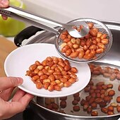 cheap Kitchen Utensils &amp; Gadgets-Kitchen 2 In 1 Stainless Steel Fine Mesh Filter Forceps Oil Scoop Oil Filter Filter Clip Filter Clip Fried Food Kitchen Tools