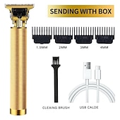cheap Hair Removal-Hair Clippers for Men oupool Professional Cordless Hair Trimmer - Electric T-Blade Beard Trimmer Shaver Edgers Zero Gapped Mens Grooming Kit Rechargeable LCD Hair Cutting Kit - Gifts for Men(Gold)