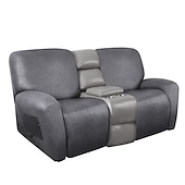 abordables Silla reclinable y con alas-Fundas elásticas para sofá reclinable de 2 plazas, funda de sofá reclinable de dos plazas, como funda de sofá de cuero con lazo elástico, protector de muebles antiarañazos para perros y mascotas