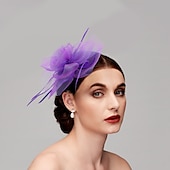 preiswerte Faszinator-Damen Fascinator für Party Hochzeit Sonderanlass Federstoff Rot Pink Grün um zu beeindrucken Fascinator Renntag Kleid