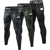 cheap Men&#039;s Shorts, Tights &amp; Pants-Men&#039;s Compression Pants Running Tights Leggings with Phone Pocket Base Layer Athletic Winter Spandex Breathable Quick Dry Sweat wicking Power Flex Fitness Gym Workout Running Skinny Sportswear