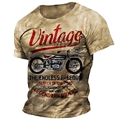 ieftine Tricouri vintage-Bărbați Grafic Μηχανή Tricou tricou învechit Manșon scurt Tricou Tipărire 3D Stil Nautic Cămașă Epocă Modă Designer În aer liber Zilnic Sport Albastru Maro Trifoi Primavara vara Îmbrăcăminte S M L XL