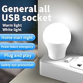 economico Lampadine LED a sfera-luce notturna portatile mini usb protezione per gli occhi, luce di emergenza luce di alimentazione mobile, luci usb di notte lampadina plug-in per camera da letto, bagno, asilo nido, corridoio,