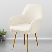 voordelige Fauteuil deksel en armloze stoelhoes-keukenstoelhoes effen kleur garengeverfde polyester kussenovertrekken