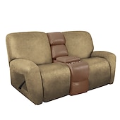 abordables Silla reclinable y con alas-Fundas elásticas para sofá reclinable de 2 plazas, funda de sofá reclinable de dos plazas, como funda de sofá de cuero con lazo elástico, protector de muebles antiarañazos para perros y mascotas
